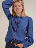 Baukjen Helen Organic Cotton Denim Shirt, Washed Indigo