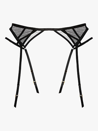Wolf & Whistle Penny Cut Out Suspender Belt, Black