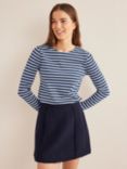 Boden Relaxed Sleeve Breton Top,  Navy/Ivory