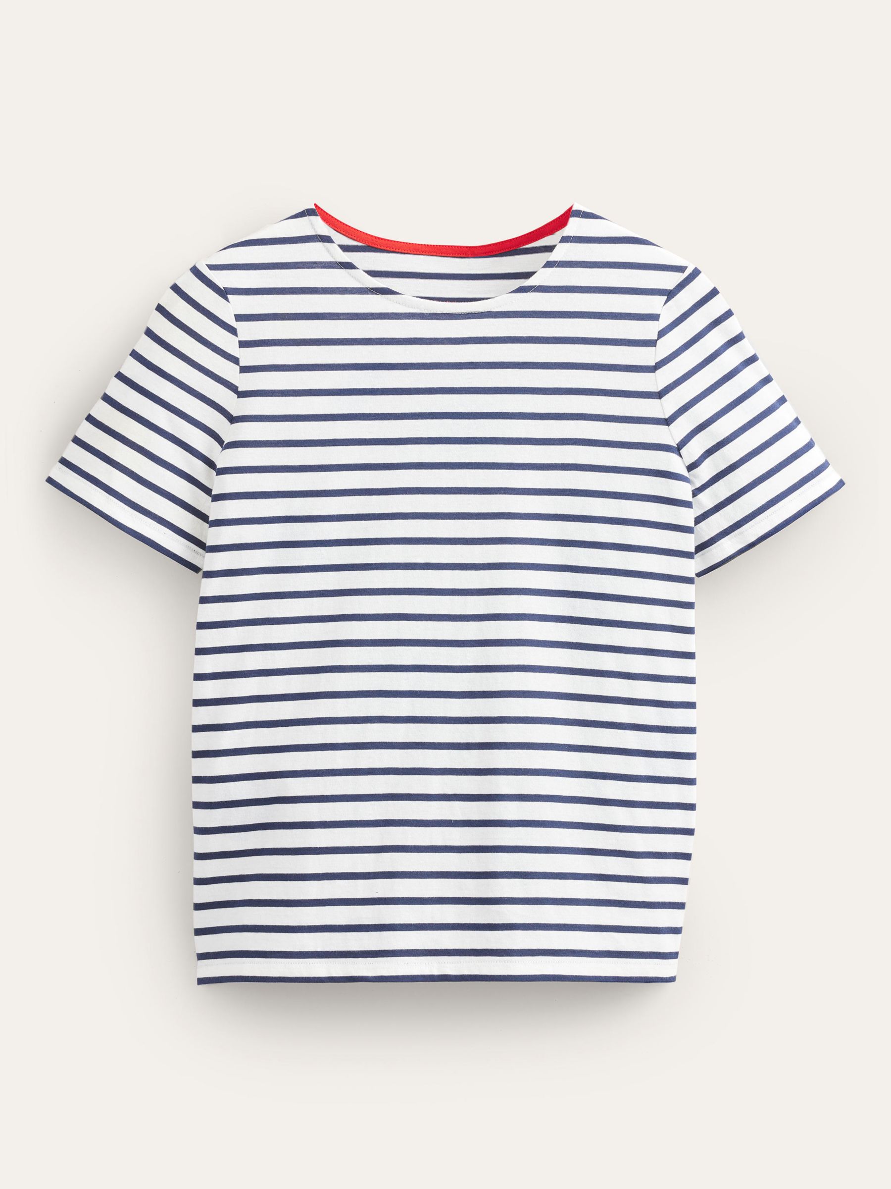 Boden Breton Stripe T-Shirt, Ivory/Navy at John Lewis & Partners