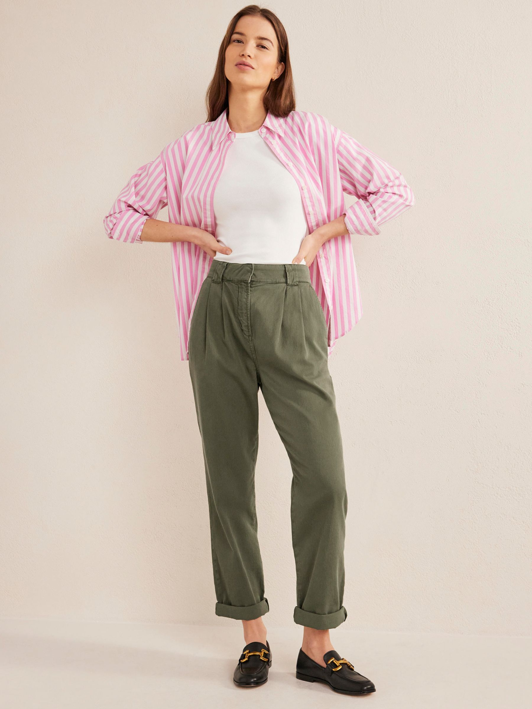 Boden Casual Twill Trousers, Kale