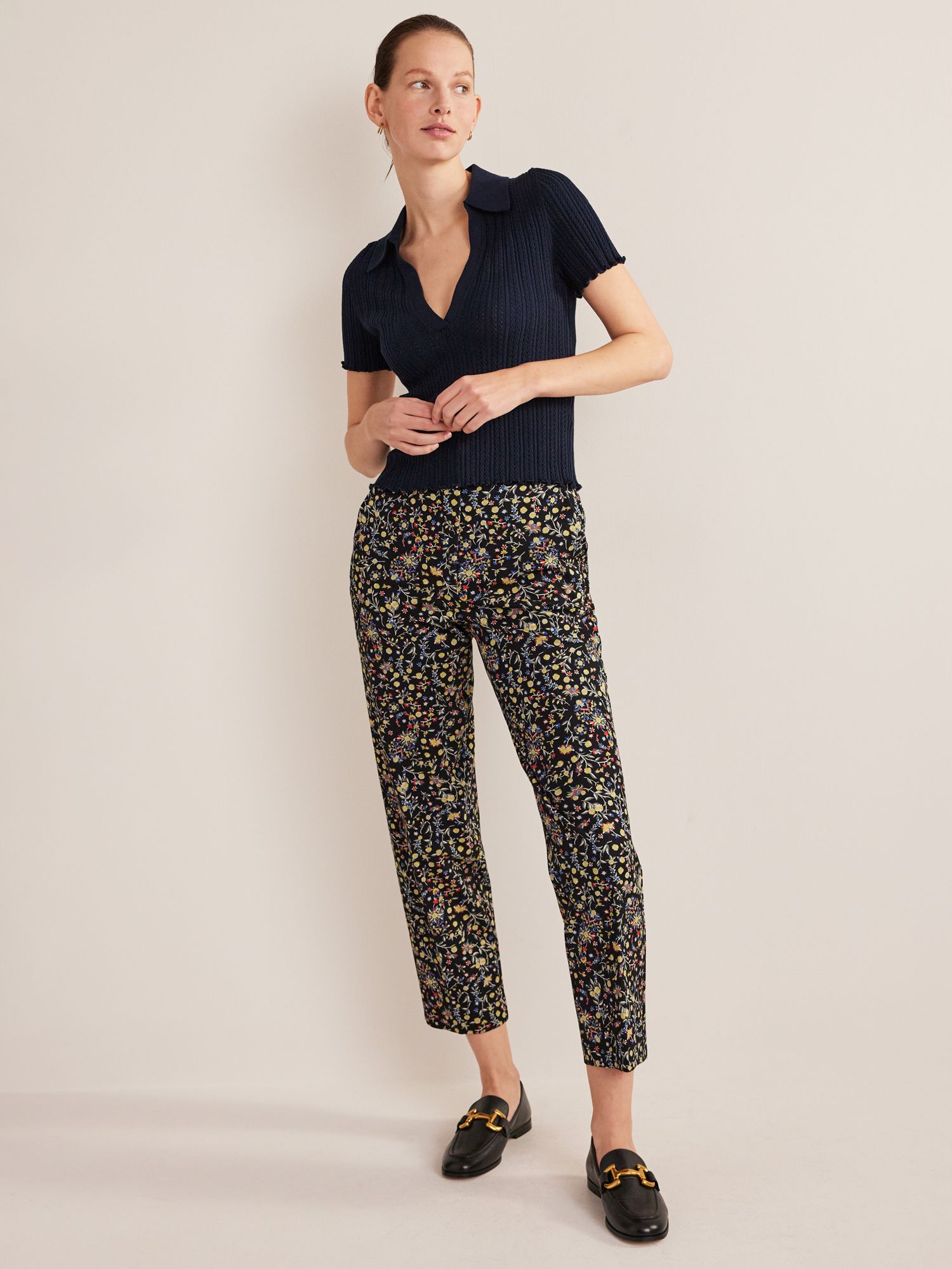 Buy Black Tapered Leg Trousers With Stretch - 8R, Trousers
