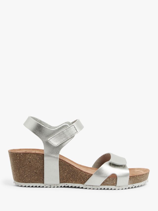 John Lewis Knote Wedge Heel Metallic Sandals Silver 3