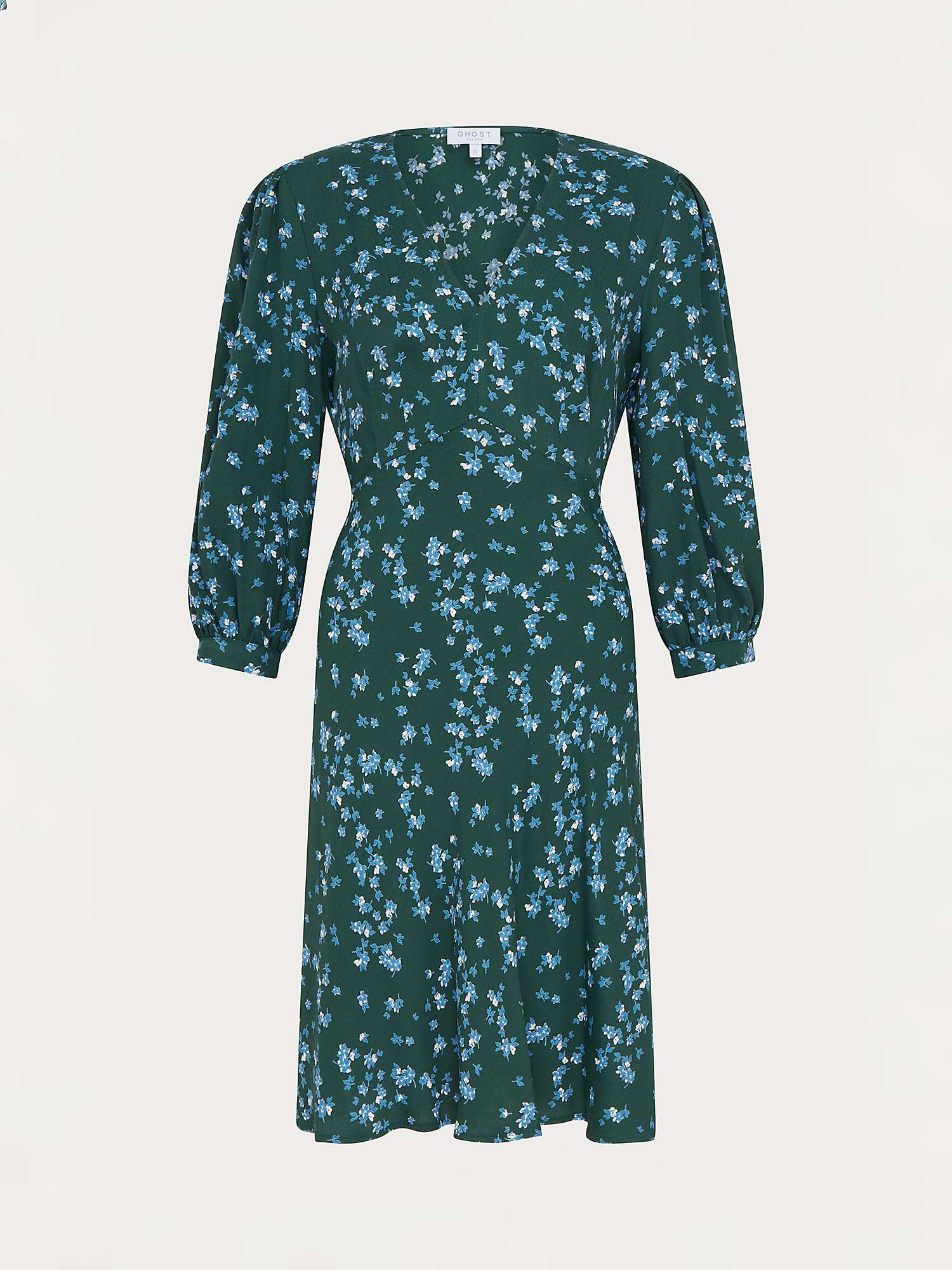 Buy Ghost Elfie Floral Knee Length Dress, Green Trailing Daisy Online at johnlewis.com