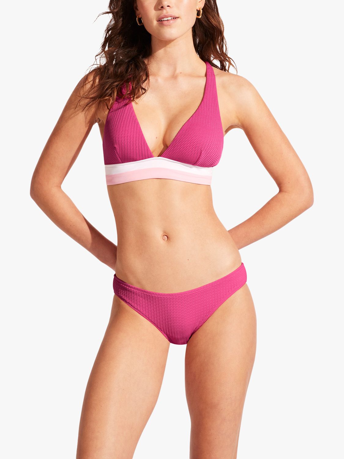 Colour Block - Slide Triangle Bikini Top for Women