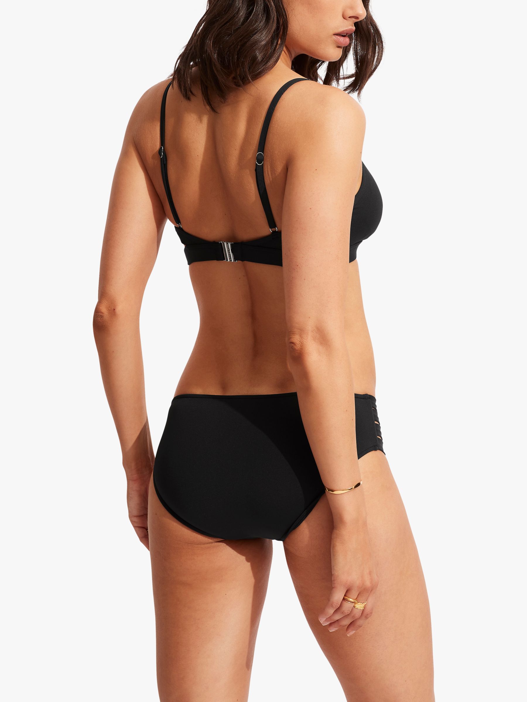 Seafolly Collective Hybrid Bralette Bikini Top, Black, 8
