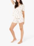 Chelsea Peers Maternity Ladybird Short Pyjama Set, Off White