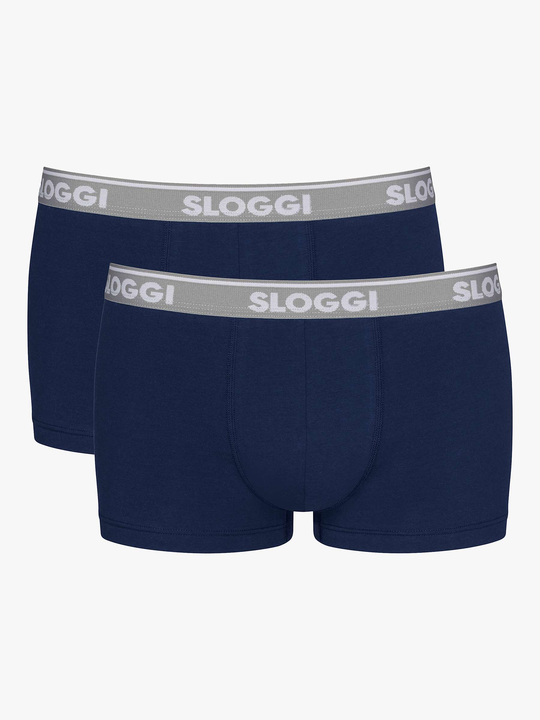 Buy sloggi GO ABC Cotton Stretch Hipster Trunks, Pack of 2, Grey Online at johnlewis.com