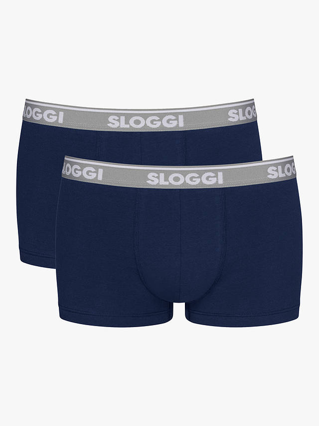 sloggi GO ABC Cotton Stretch Hipster Trunks, Pack of 2, Grey