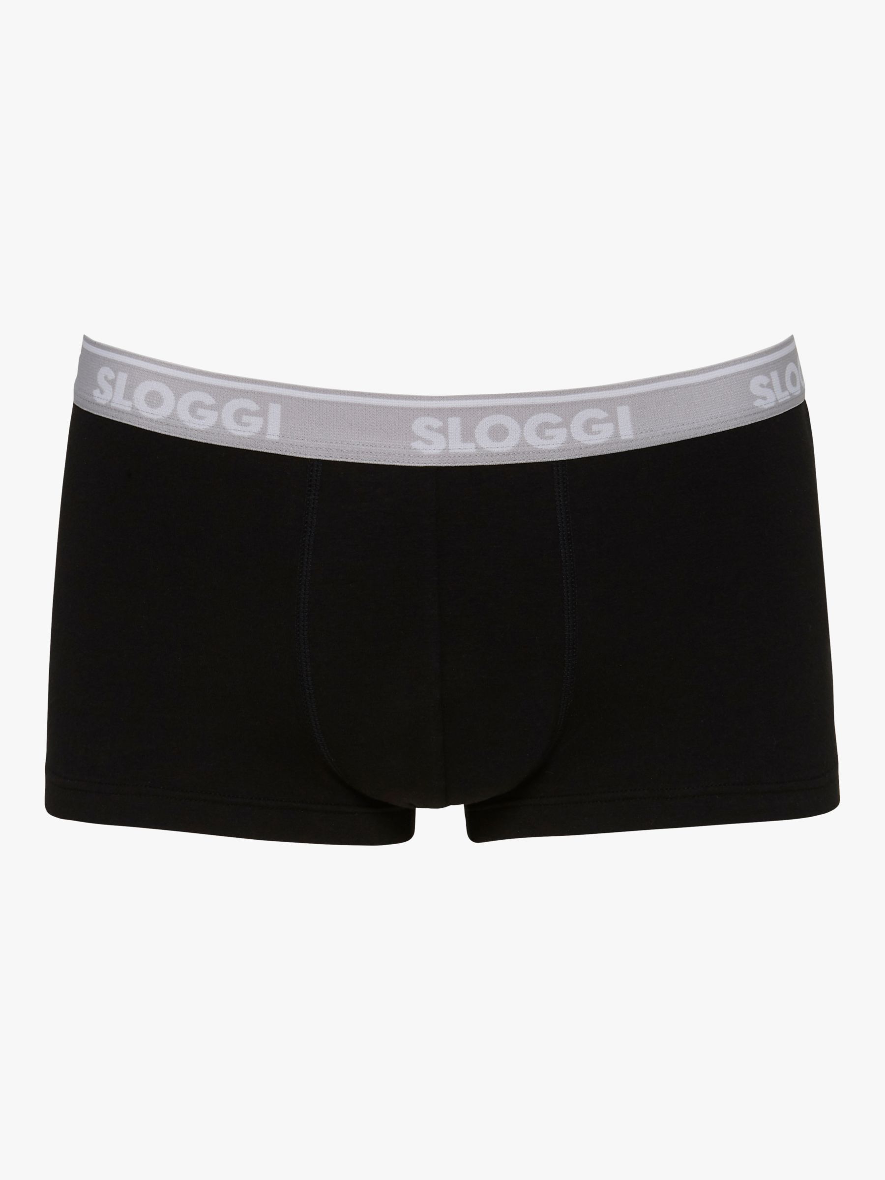 sloggi GO ABC Cotton Stretch Hipster Trunks, Pack of 6, Black