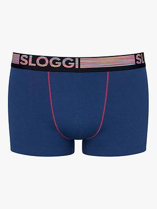 sloggi GO ABC Natural Cotton Stretch Hipster Trunks, Pack of 6, Twilight Blue 