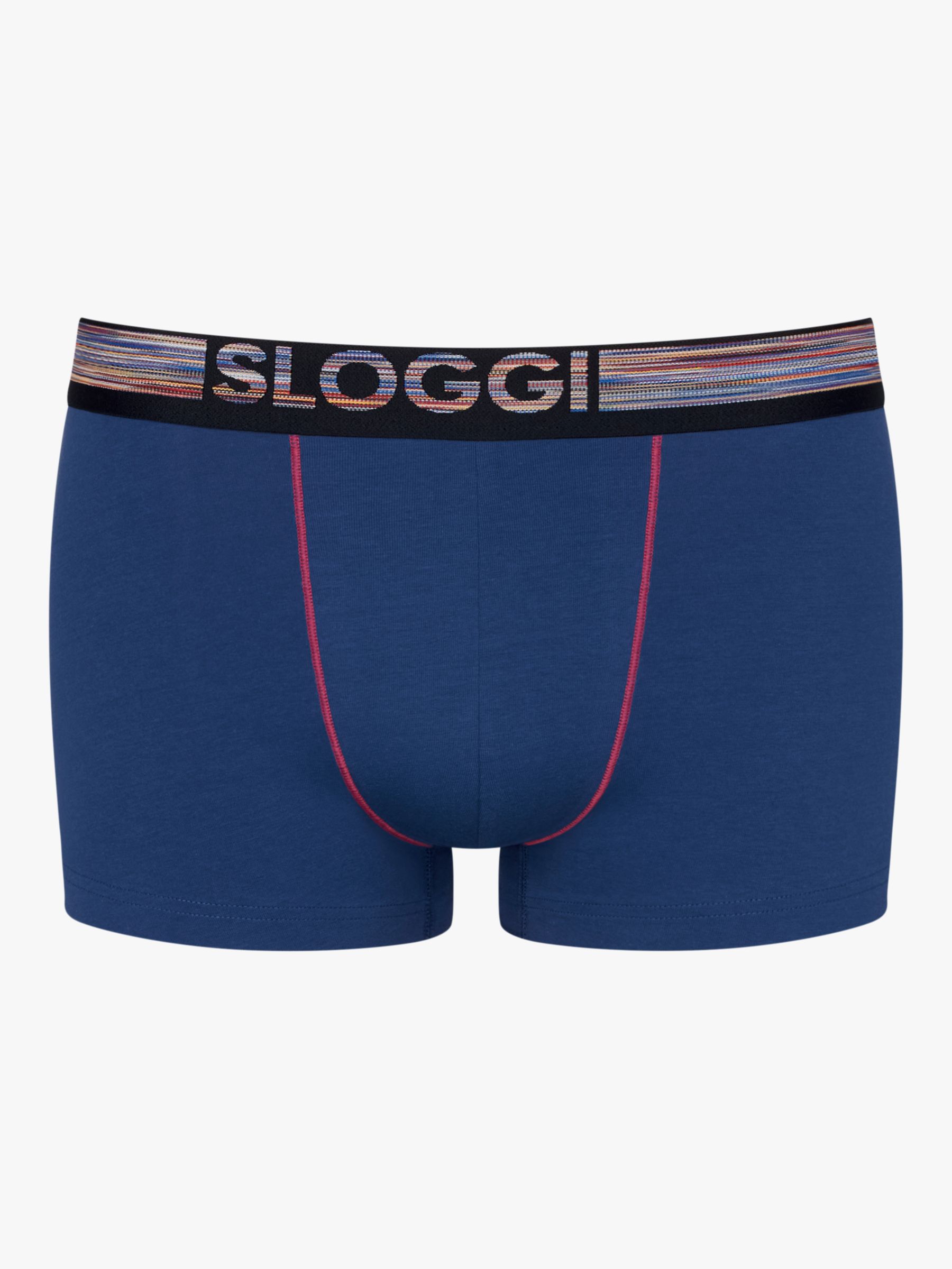 sloggi GO ABC Natural Cotton Stretch Hipster Trunks, Pack of 6, Twilight Blue, XXL