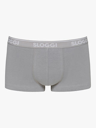 sloggi GO ABC Cotton Stretch Hipster Trunks, Pack of 6, Stone Grey 