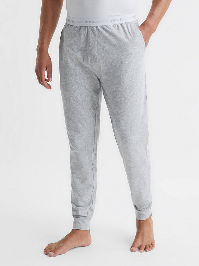 Reiss Cali Cotton Pyjama Lounge Pants, Grey Melange