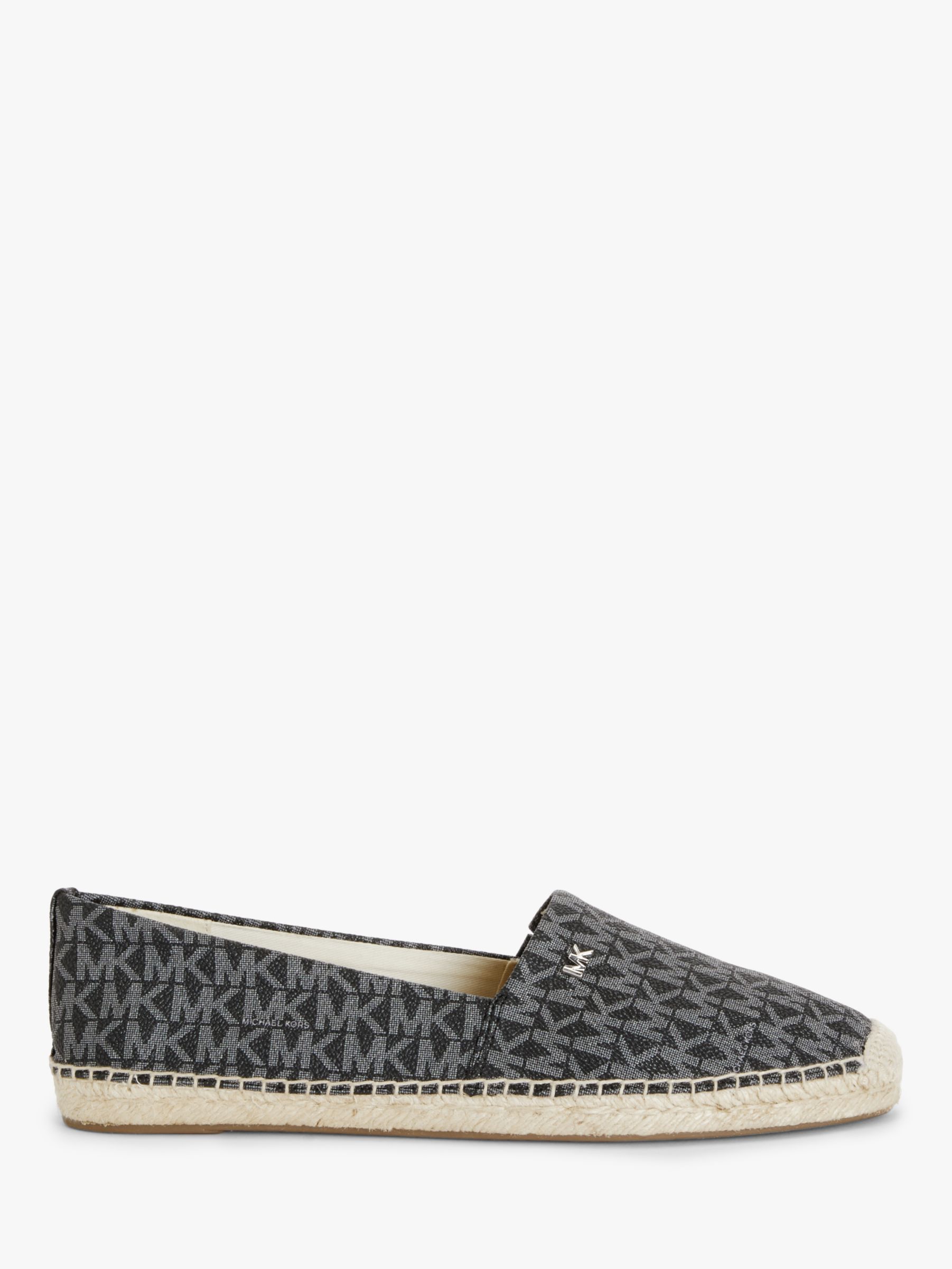 MICHAEL Michael Kors Kendrick Monogram Espadrilles, Black at John Lewis &  Partners