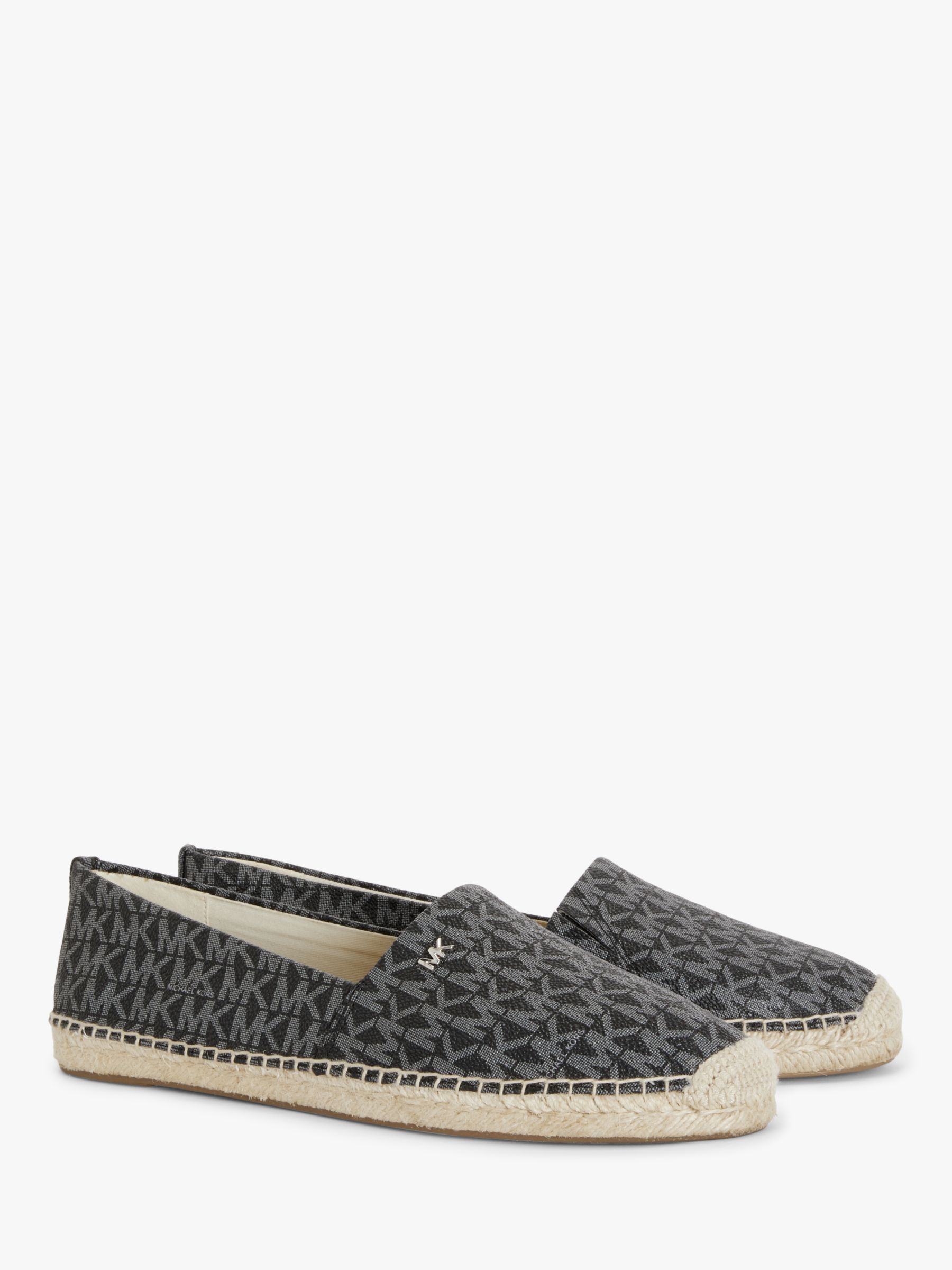 MICHAEL Michael Kors Kendrick Monogram Espadrilles, Black at John Lewis &  Partners