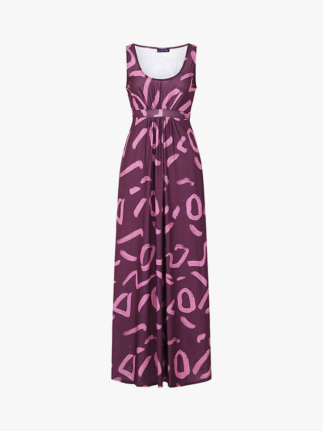 HotSquash Empire Line Maxi Dress, Strokes Damson/Lilac