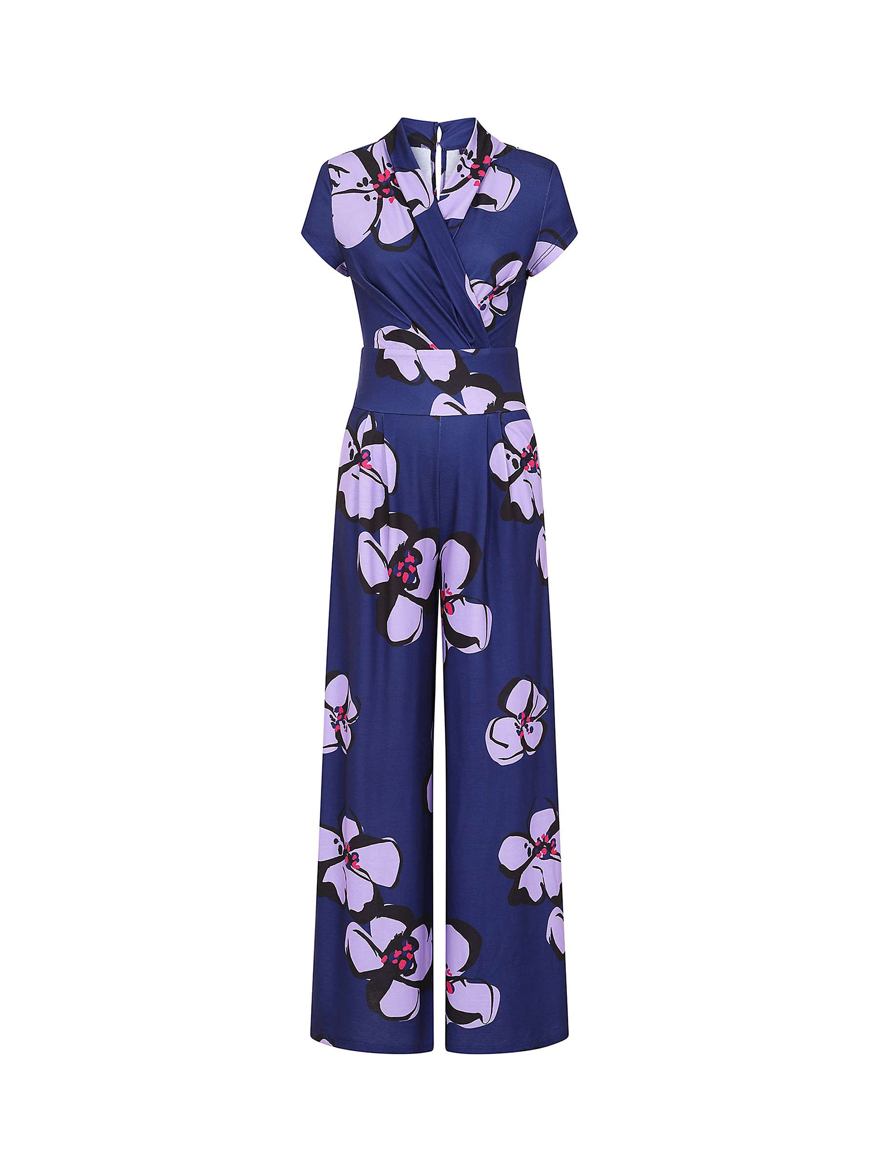 Buy HotSquash Floral Print Wide Leg Jumpsuit, Navy/Lilac Online at johnlewis.com