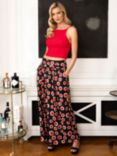 HotSquash Roll Top Maxi Skirt, Polka Dots Black/Red