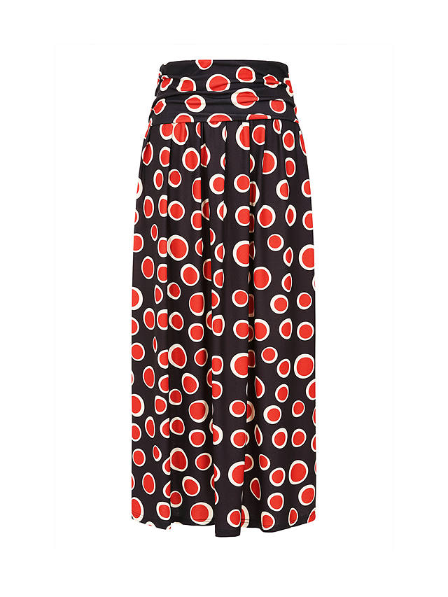 HotSquash Roll Top Maxi Skirt, Polka Dots Black/Red