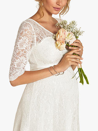 Tiffany Rose Flossie Maternity Lace Short Wedding Dress, Ivory