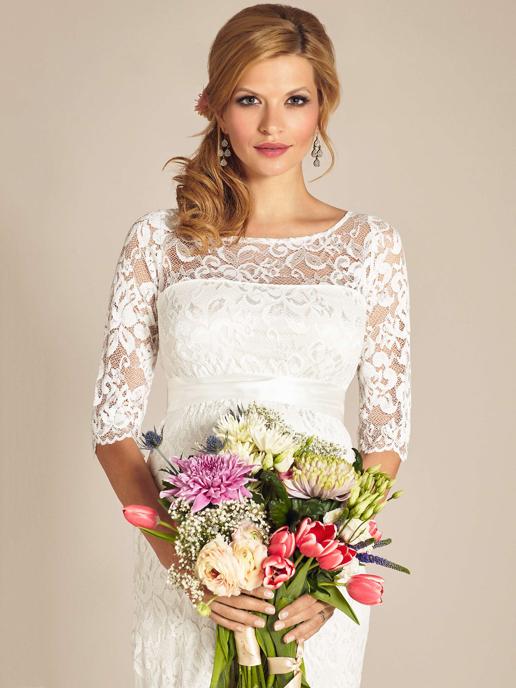 Buy Tiffany Rose Amelia Lace Maternity Wedding Dress, Ivory Online at johnlewis.com