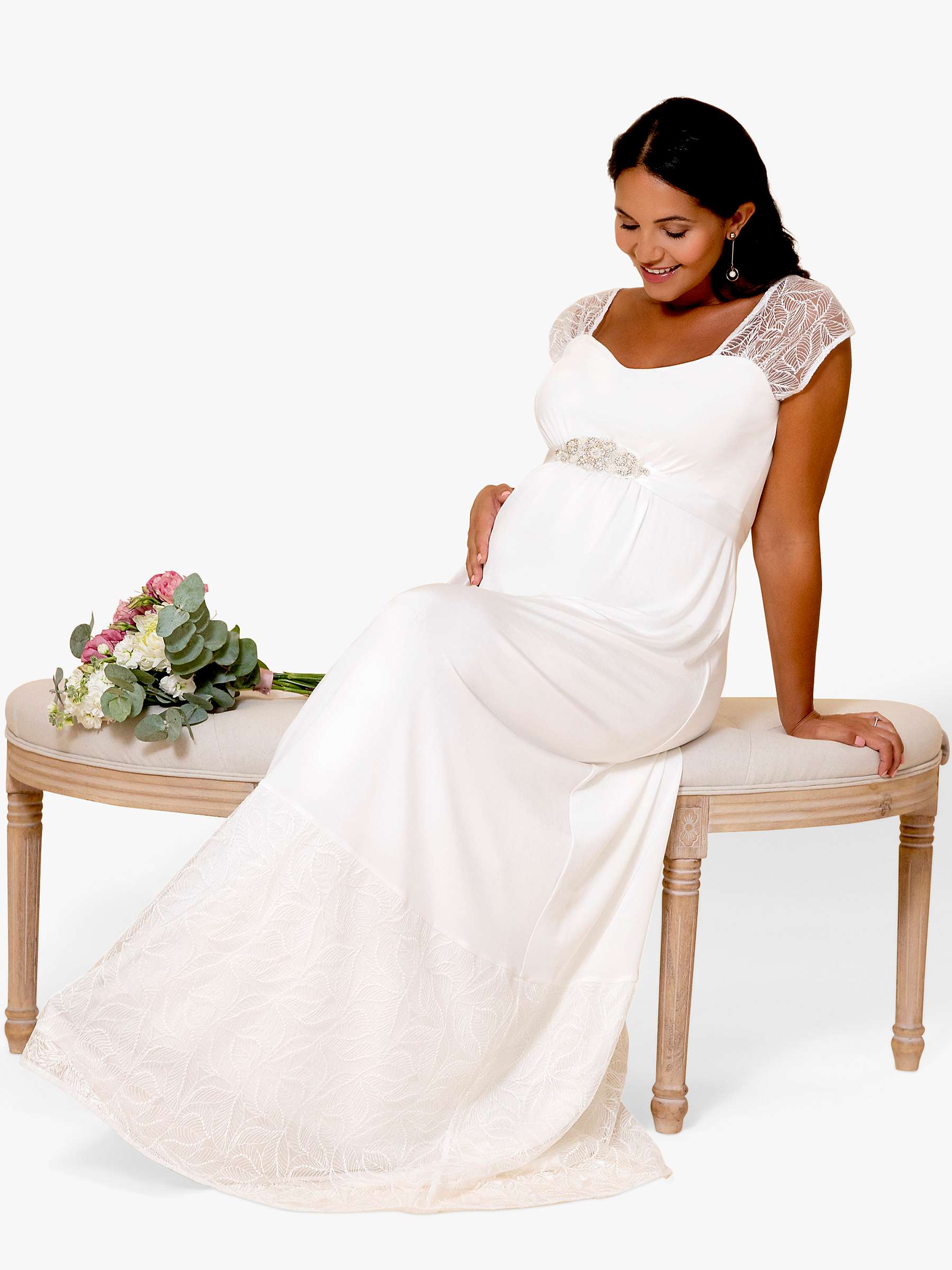 Buy Tiffany Rose Erin Maternity Leaf Lace Wedding Dress, Ivory Online at johnlewis.com