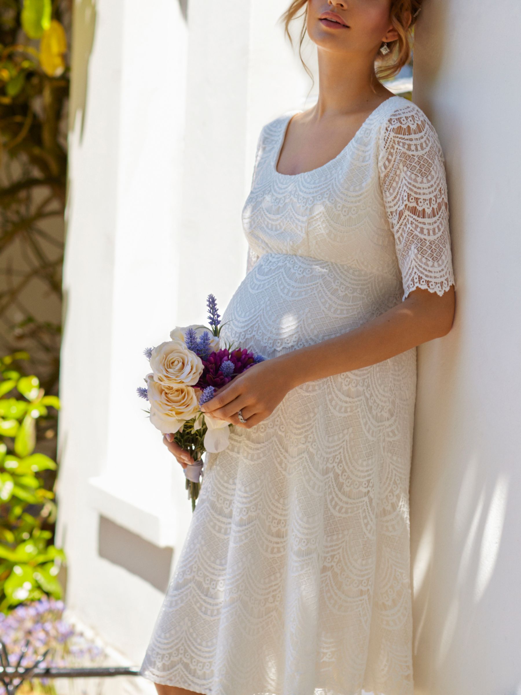 Tiffany Rose Verona Maternity Lace Short Wedding Dress, Ivory, 6-8