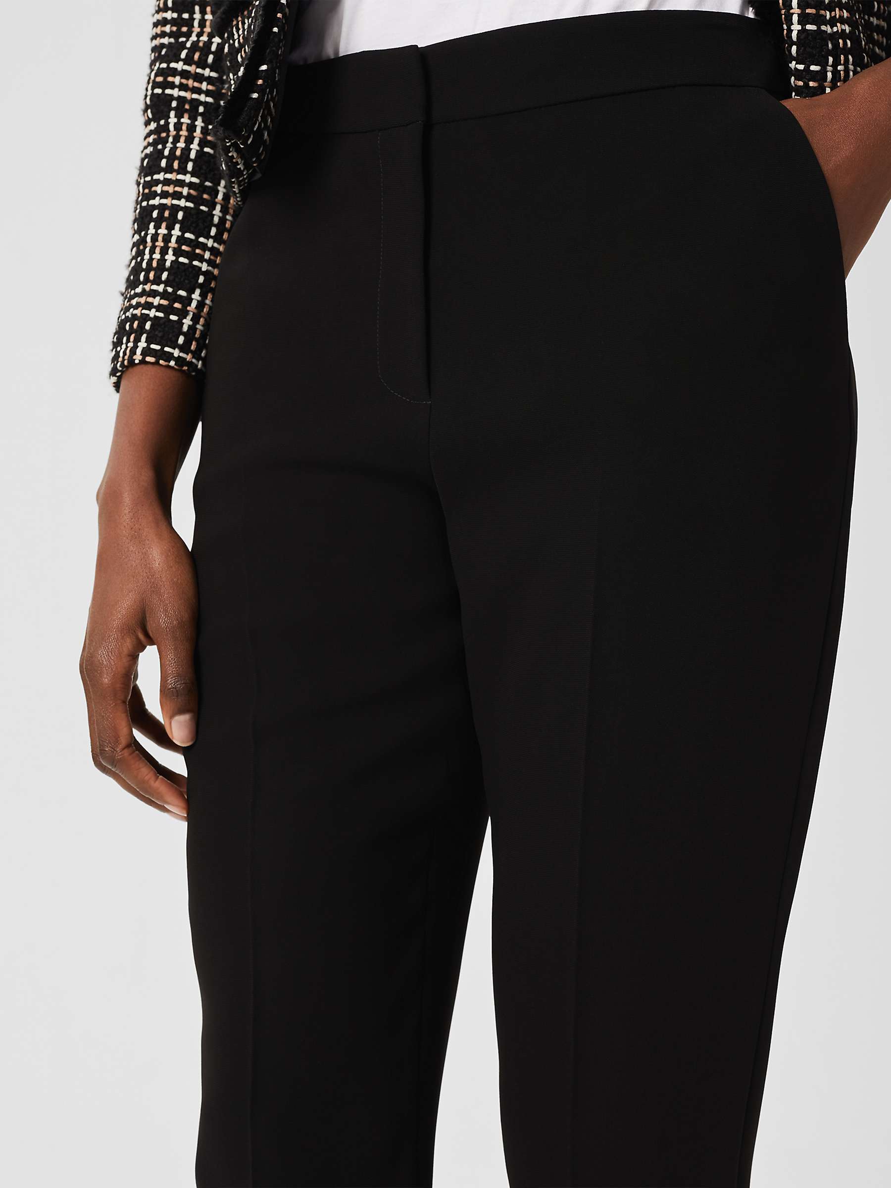Buy Hobbs Petite Mel Tapered Trousers, Black Online at johnlewis.com