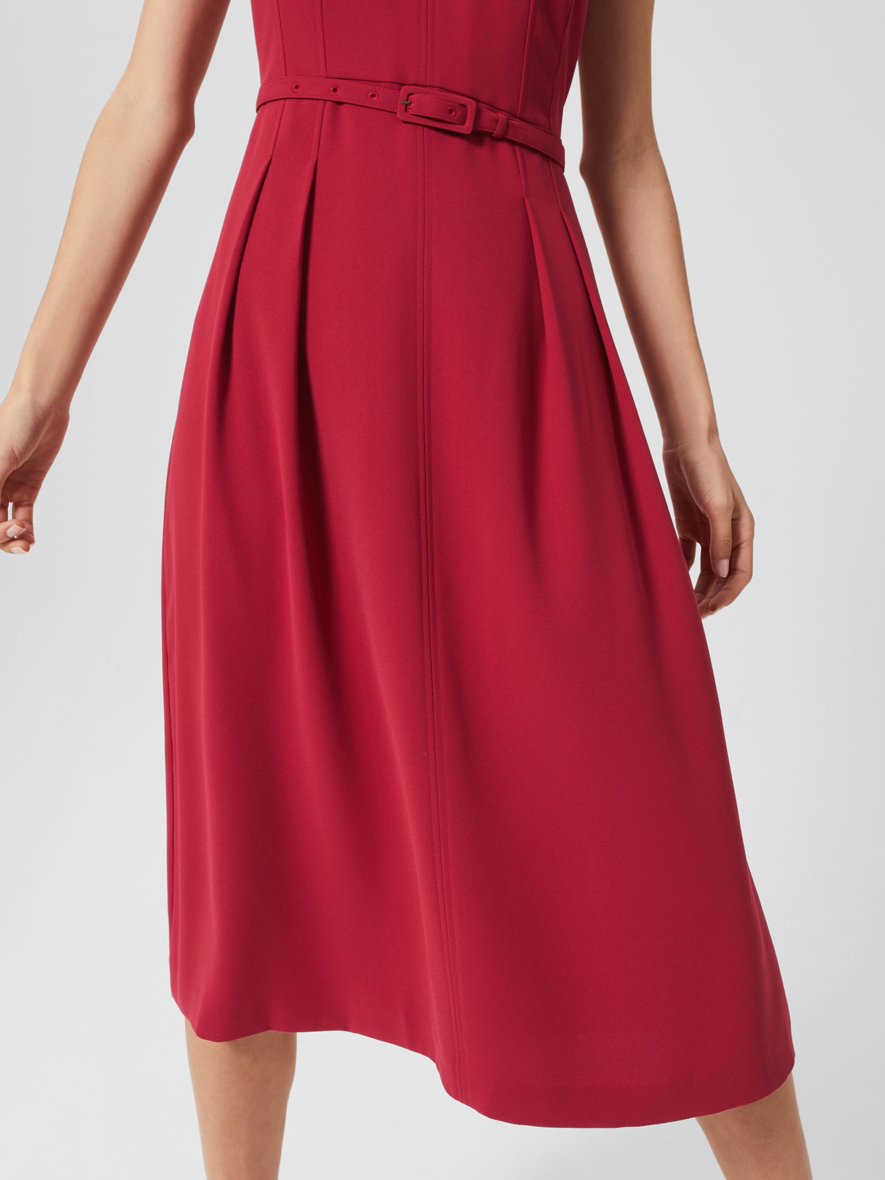 Buy Hobbs Tessa Crepe Midi Dress, Cranberry Pink Online at johnlewis.com
