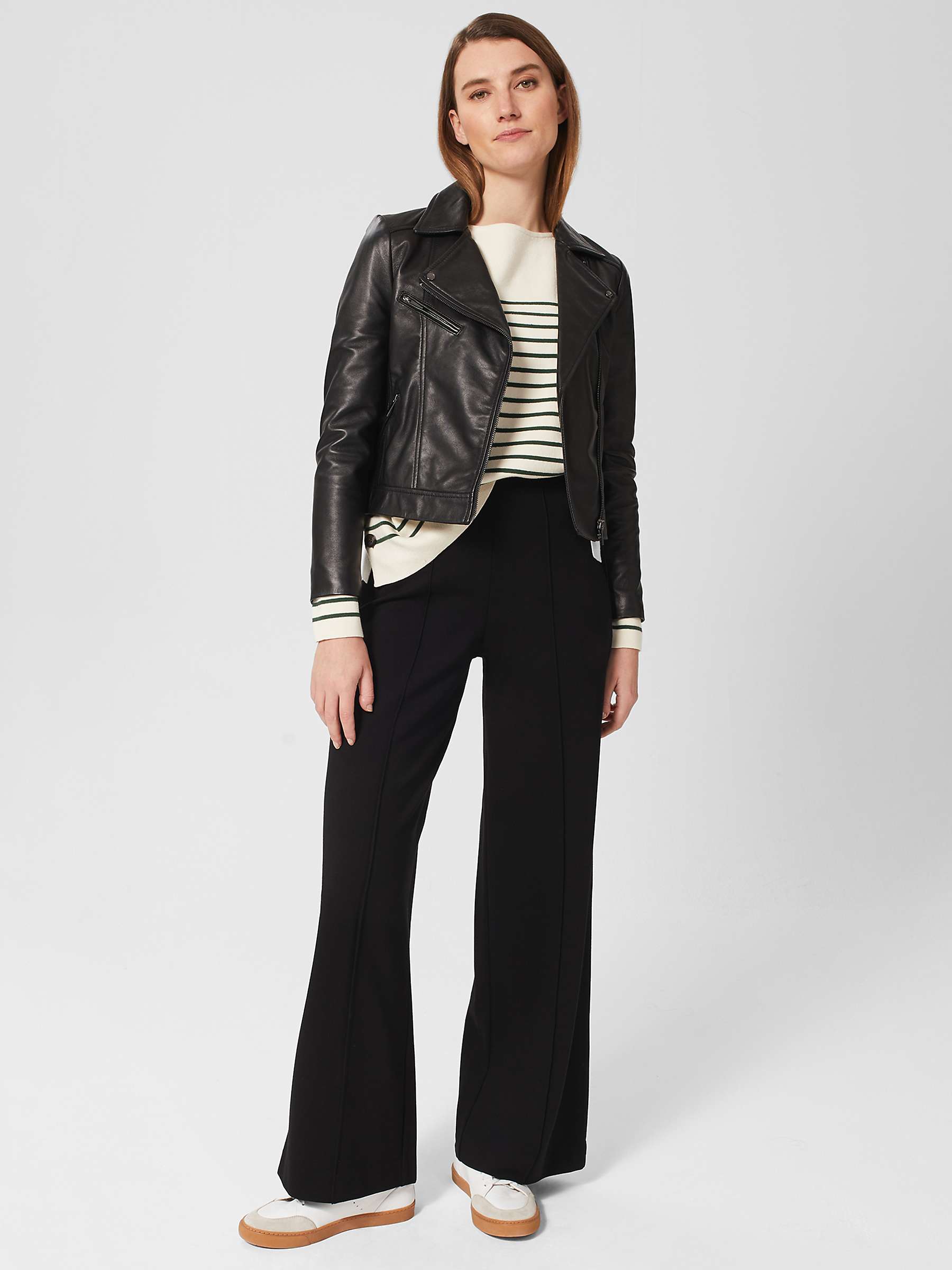 Buy Hobbs Petite Prim Trousers, Black Online at johnlewis.com