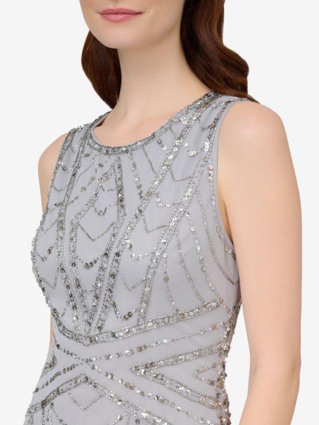 Adrianna papell clearance silver beaded dress