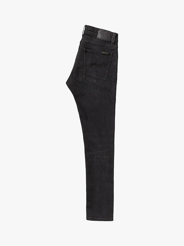 Nudie Jeans Slim Tight Terry Jeans, City Dust, Soft Black