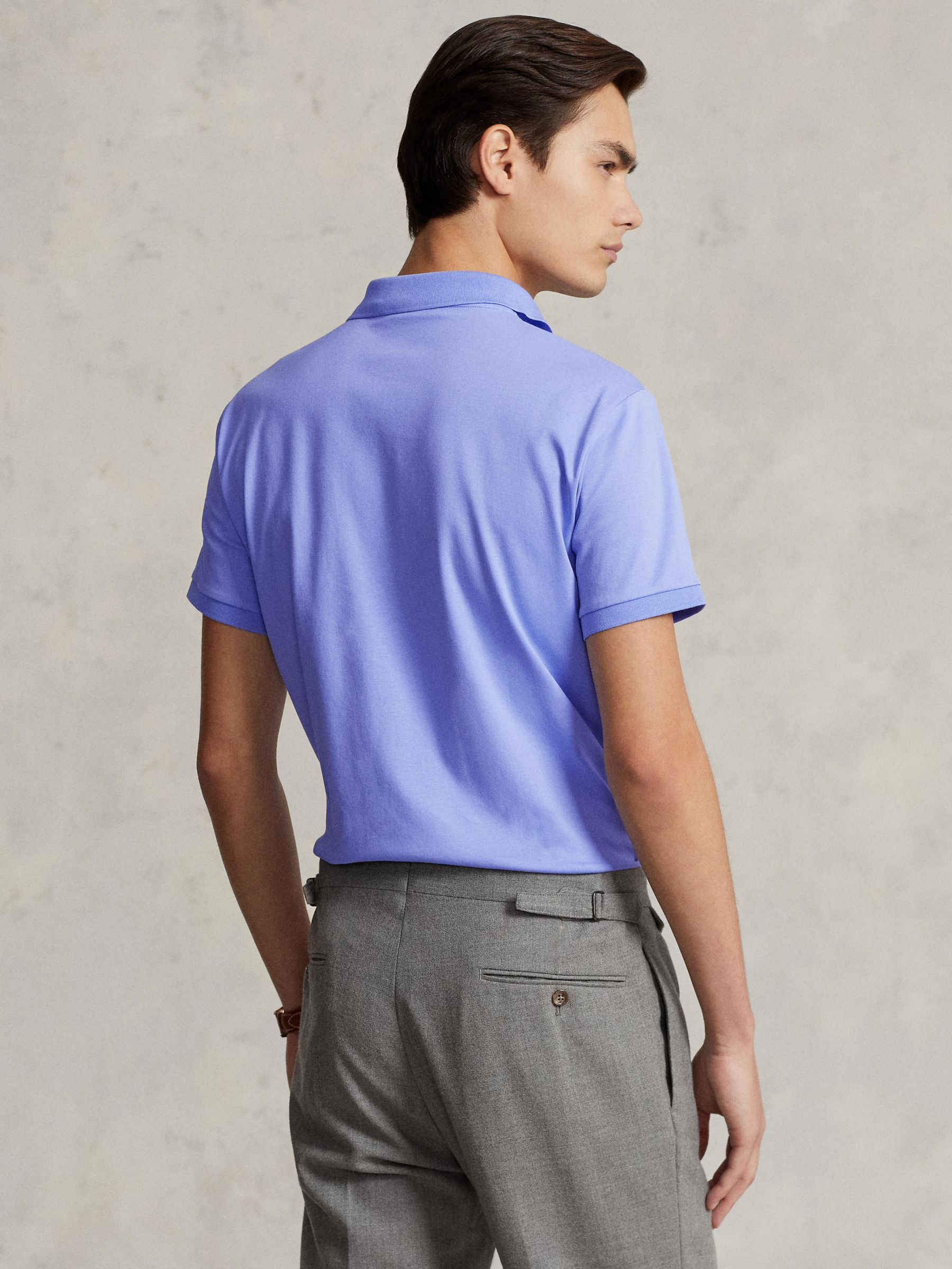 Polo Ralph Lauren Custom Slim Pima Cotton Polo Shirt, Lafayette Blue at  John Lewis & Partners