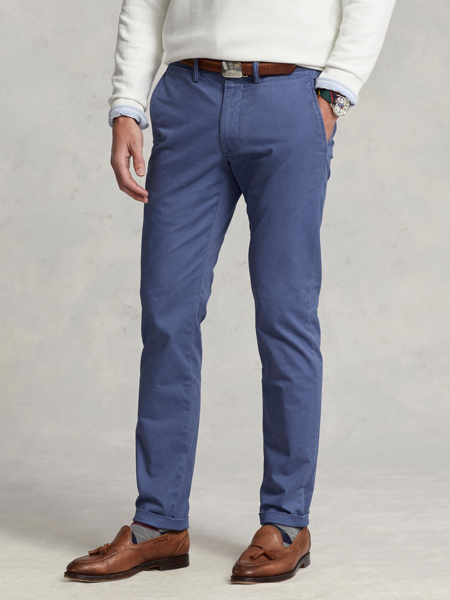 Polo Ralph Lauren Bedford Straight Fit Chinos, Light Navy at John Lewis &  Partners