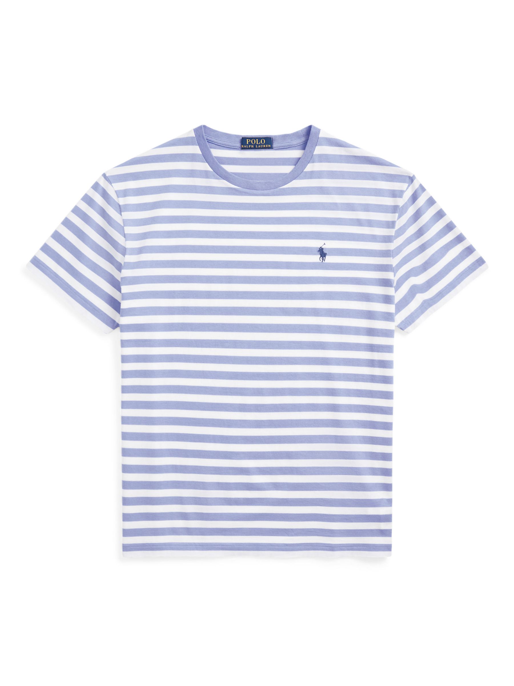Polo Ralph Lauren Custom Slim Fit Stripe T-Shirt, Lafayette Blue/White at  John Lewis & Partners