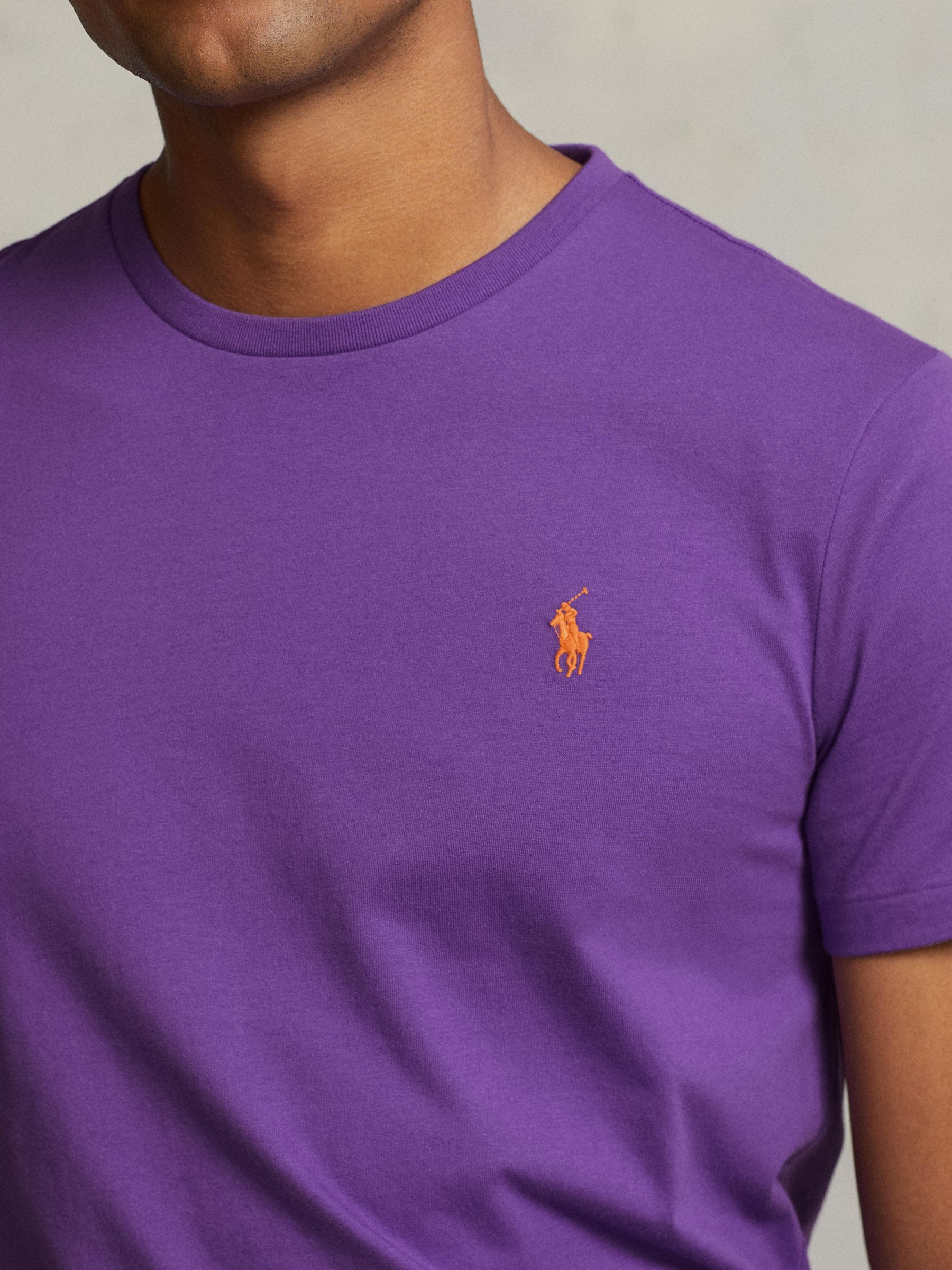 Polo Ralph Lauren Short Sleeve Crew Neck T-Shirt, Tie Purple at John Lewis  & Partners