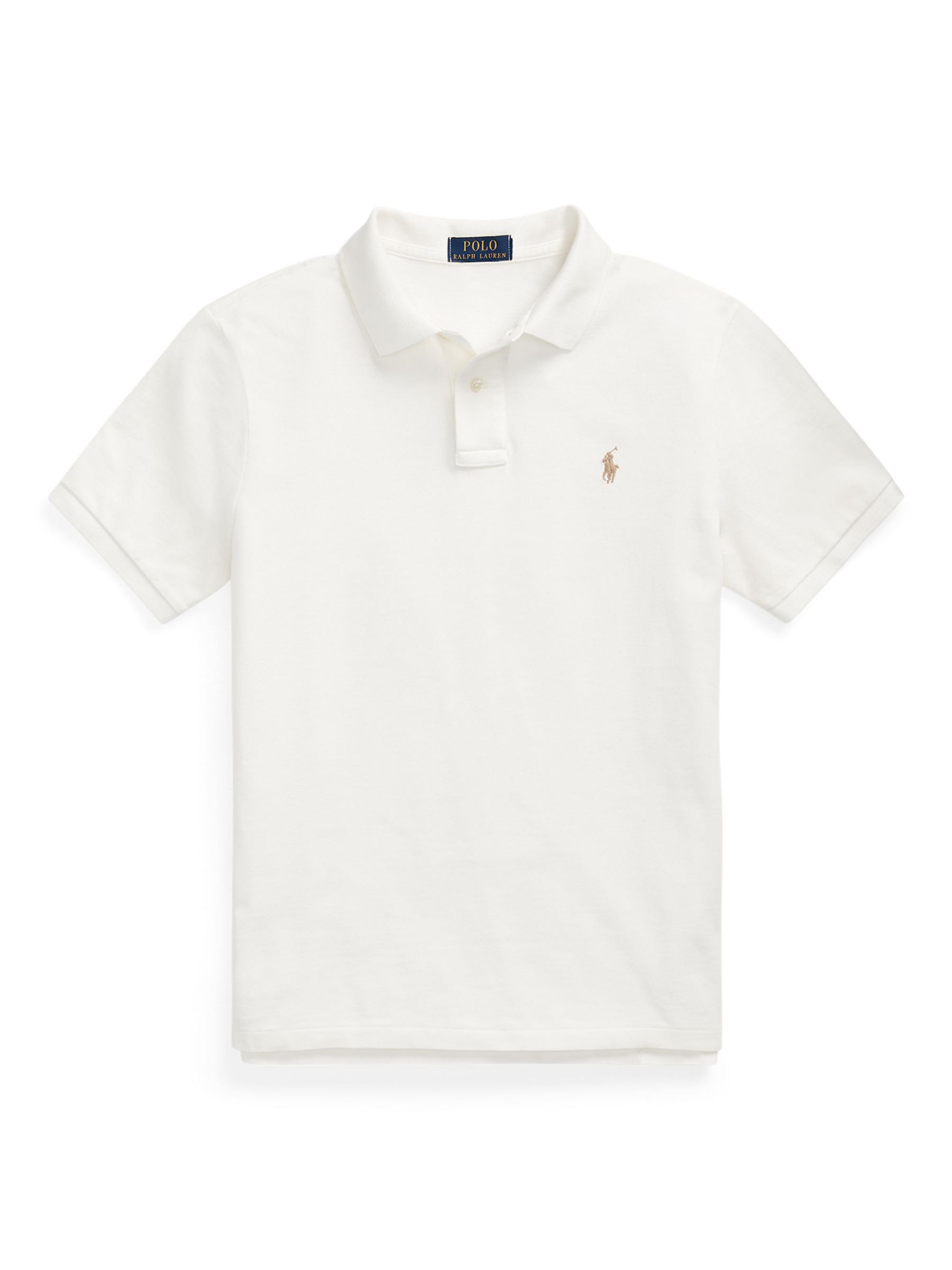 Polo Ralph Lauren Short Sleeve Custom Slim Polo Shirt, Deckwash White/C8645, XL