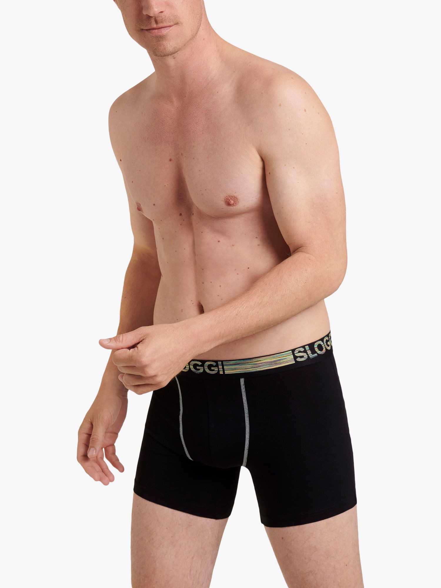 sloggi Go ABC Cotton Stretch Short Briefs, Pack of 6, Black at John Lewis &  Partners