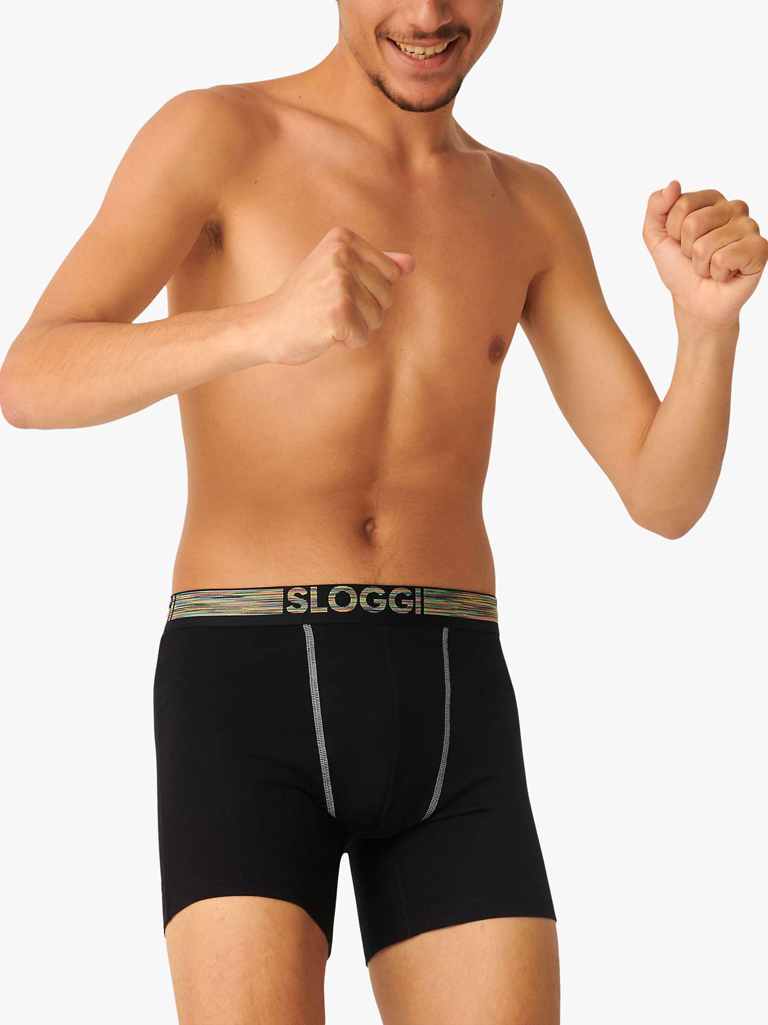 Buy sloggi GO ABC Natural Cotton Stretch Hipster Trunks, Pack of 2, Black Online at johnlewis.com