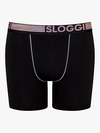 sloggi GO ABC Natural Cotton Stretch Hipster Trunks, Pack of 2, Black