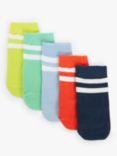 John Lewis Baby Tube Stripe Organic Cotton Blend Socks, Pack of 5, Multi