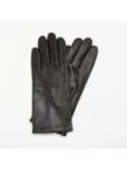 John Lewis Fleece Lined Women's Leather Gloves, Black