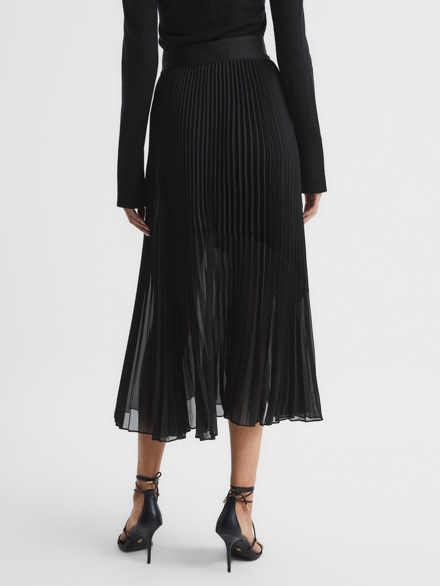 Reiss Anya Plisse Midi Skirt