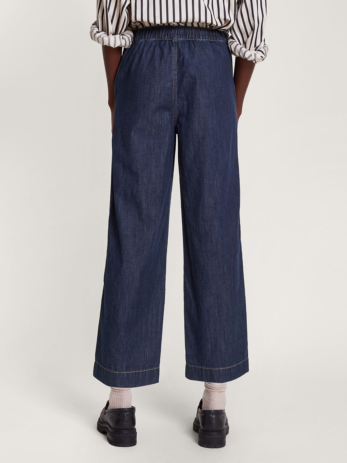 Monsoon Harper Crop Wide Jeans, Indigo at John Lewis & Partners