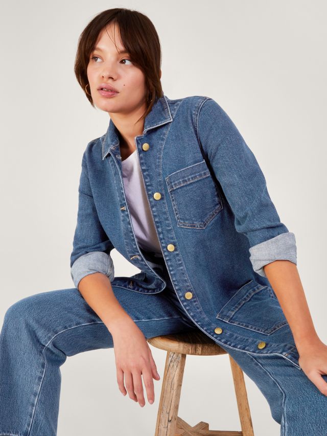 Longline denim jacket size on sale 18