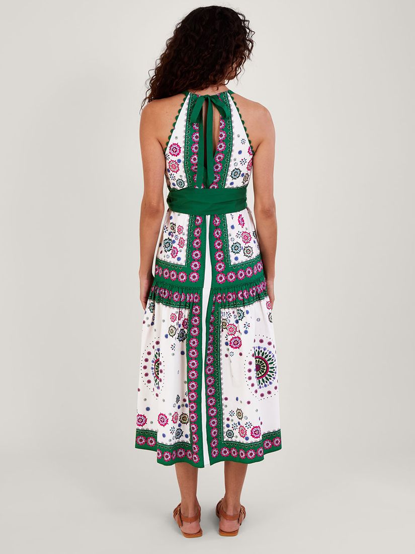 Green scarf print dress sale