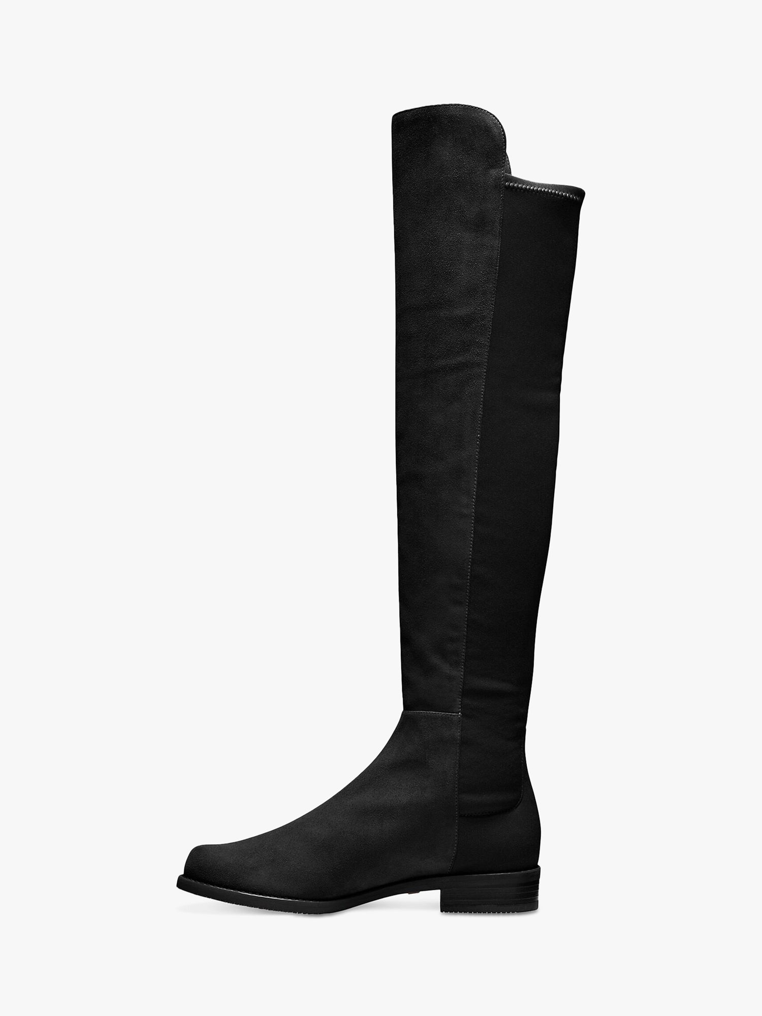 Stuart Weitzman 5050 Suede Long Knee Boots, Black at John Lewis & Partners