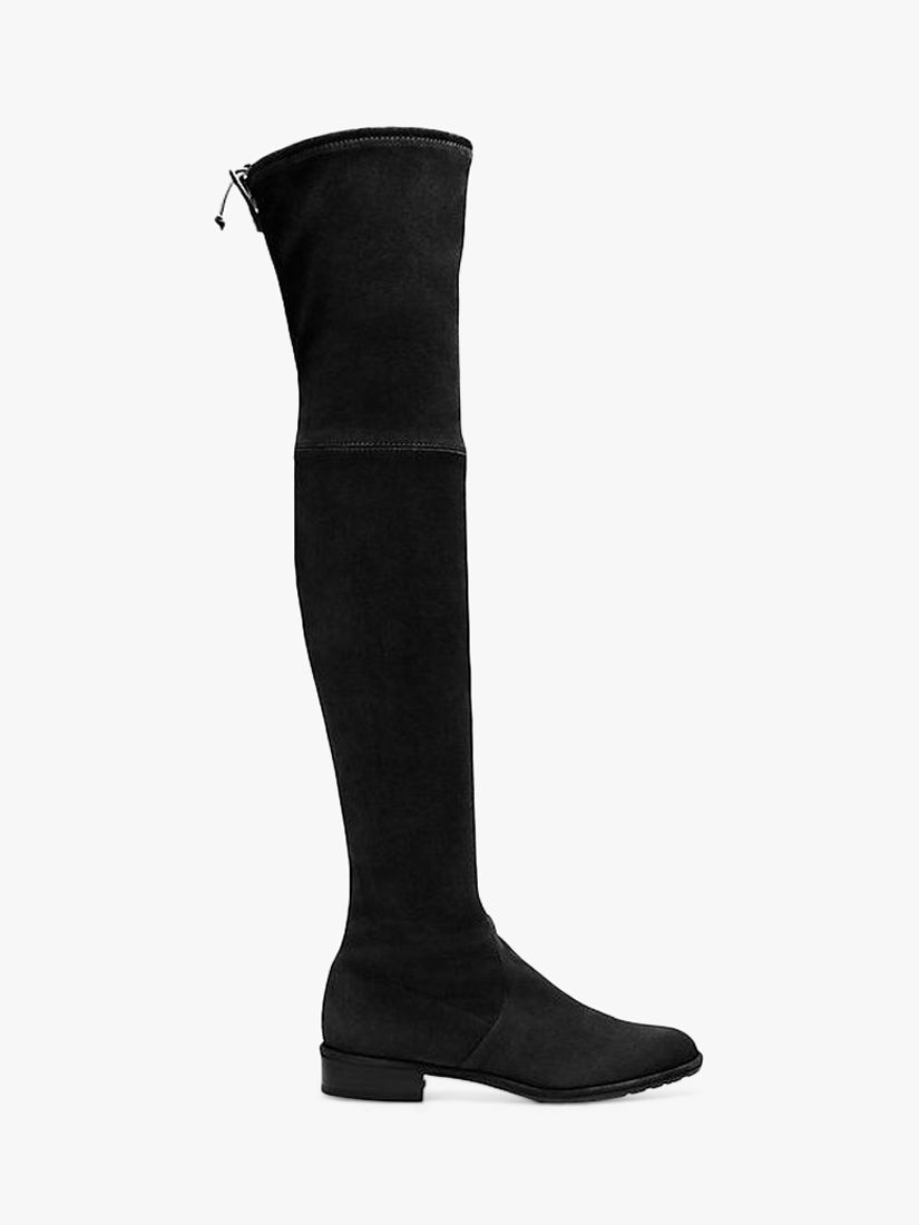 Stuart Weitzman Lowland Suede Over The Knee Boots, Black at John Lewis ...