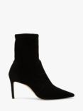 Stuart Weitzman Stuart 85 Stretch Leather Pointed Toe Ankle Boots, Black